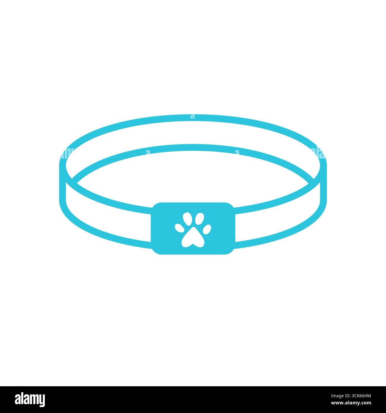 Cat tracker collar Icon. Isolated on white background. Blue icon set ...
