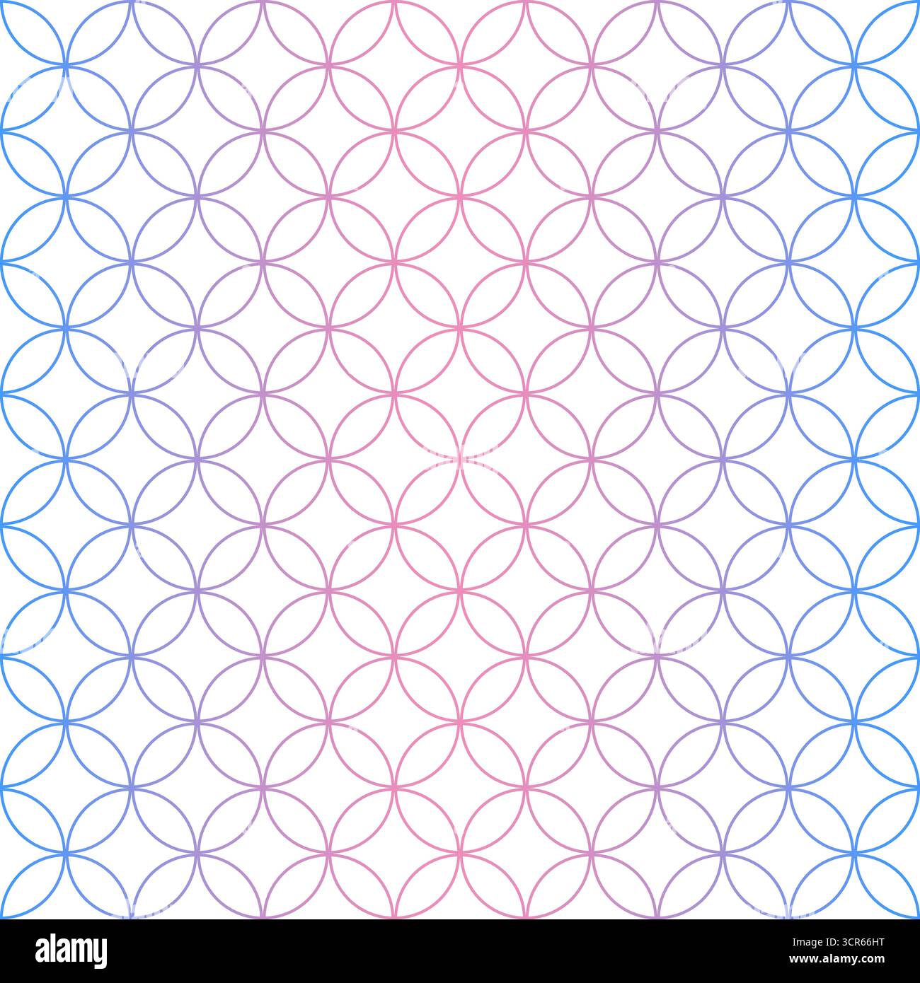 Seamless Pink and Blue Geometric Background, Shippo Pattern Stock Vector