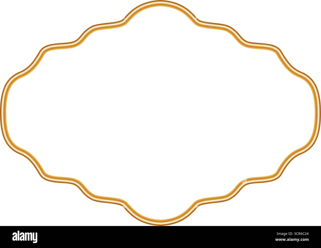 Golden shiny ornamental vignette 3d border. Abstract geometric frame ...