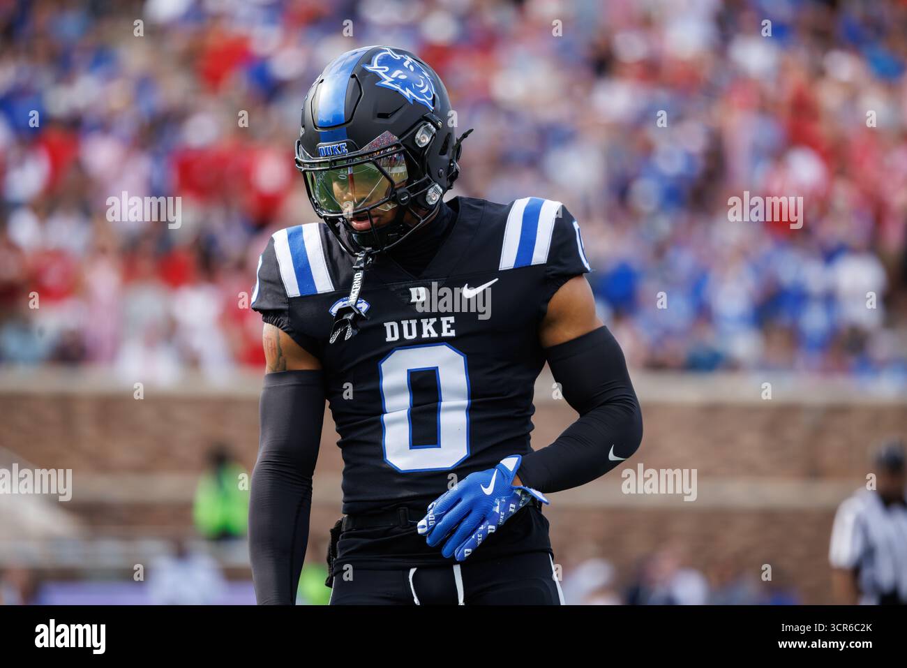 Duke's Chandler Rivers (0) walks on the field during an NCAA college ...