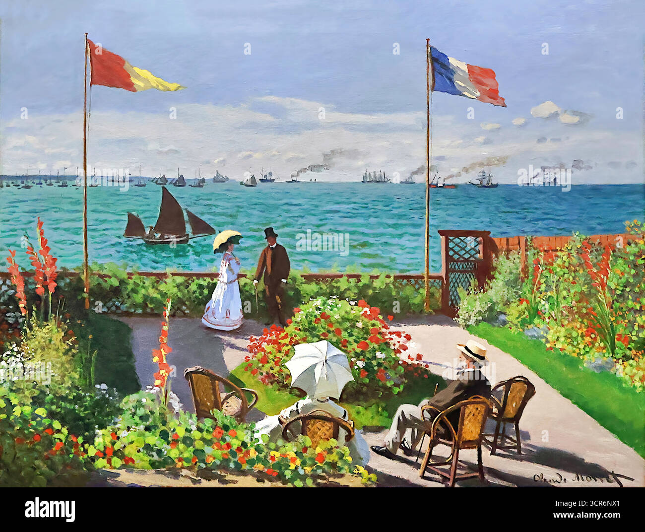Garden at sainte adresse 1867 oil hi-res stock photography and