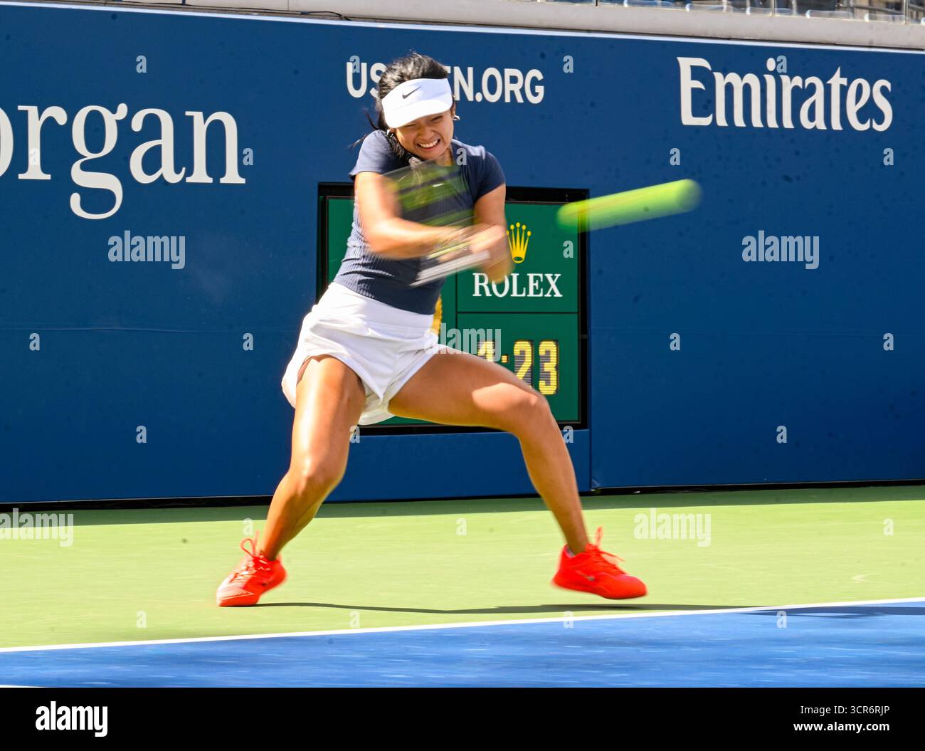 Filipino tennis player Alex Eala during a practice session at the 2025 ...