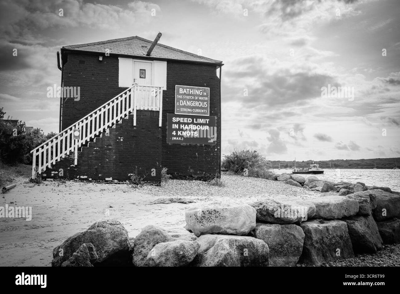 The Black House at Gervis Point on Mudeford spit, Dorset, UK Stock ...