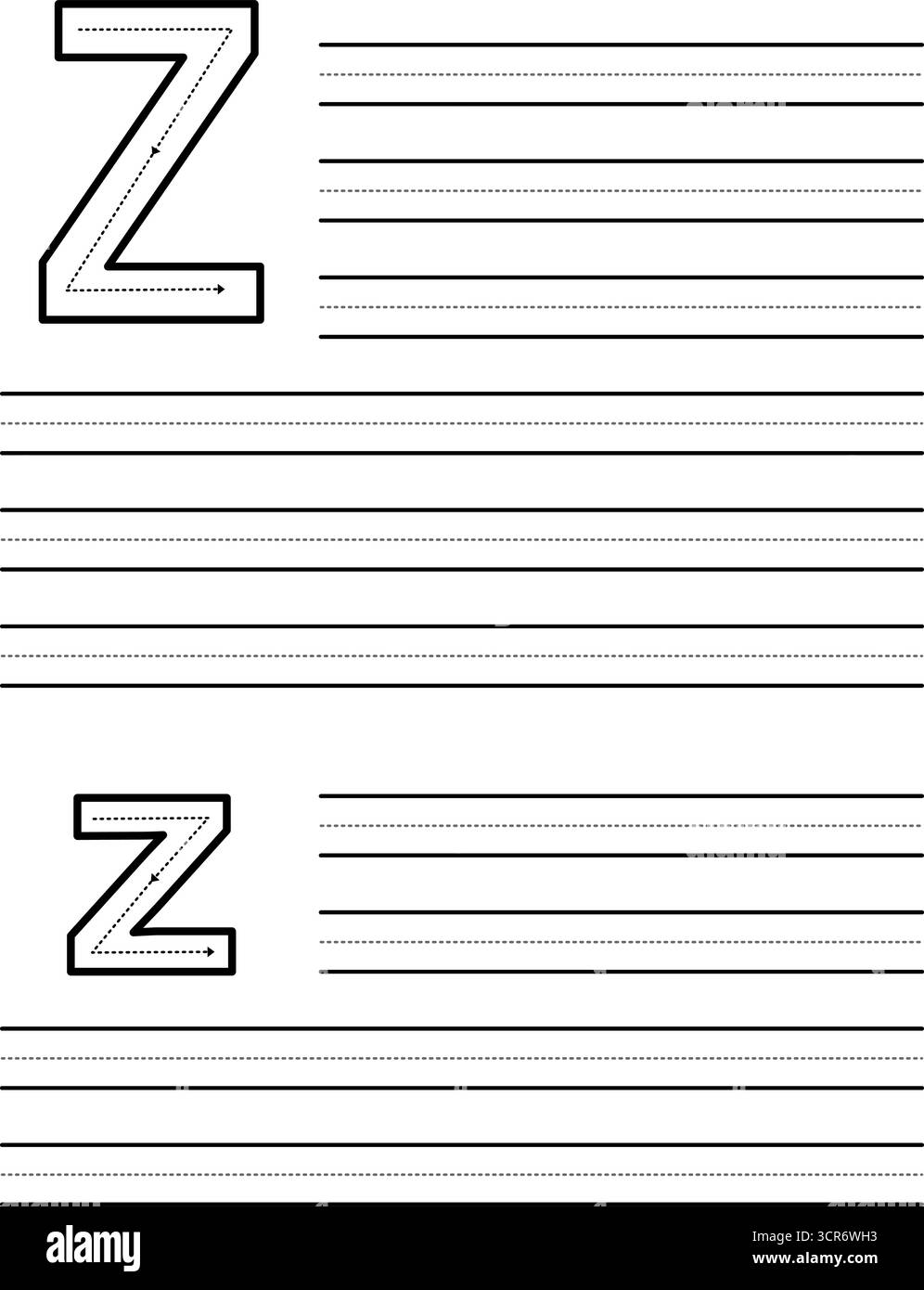 Tracing alphabet a to z Black and White Stock Photos & Images - Alamy