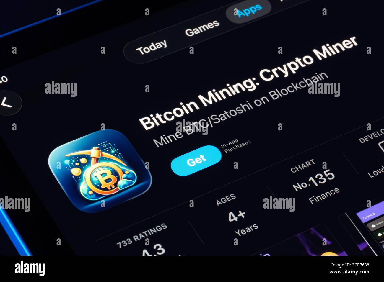 Bitcoin Mining Crypto Miner on iPad App Store with Apple Liquid Glass  design in iOS 26, updated interface and icon shown. Stafford, United  Kingdom, Se Stock Photo - Alamy