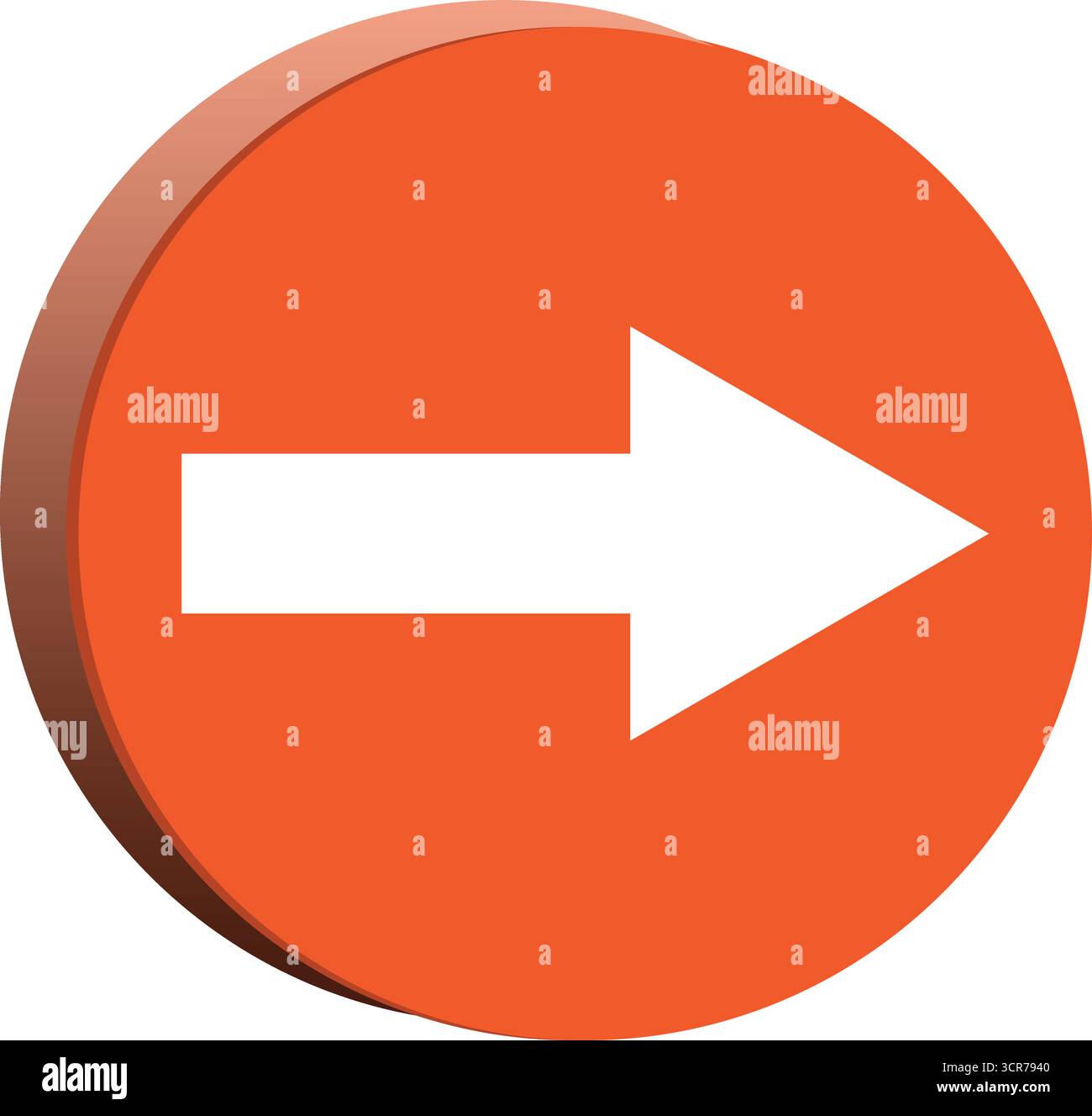 Right Arrow Icon Button Stock Vector