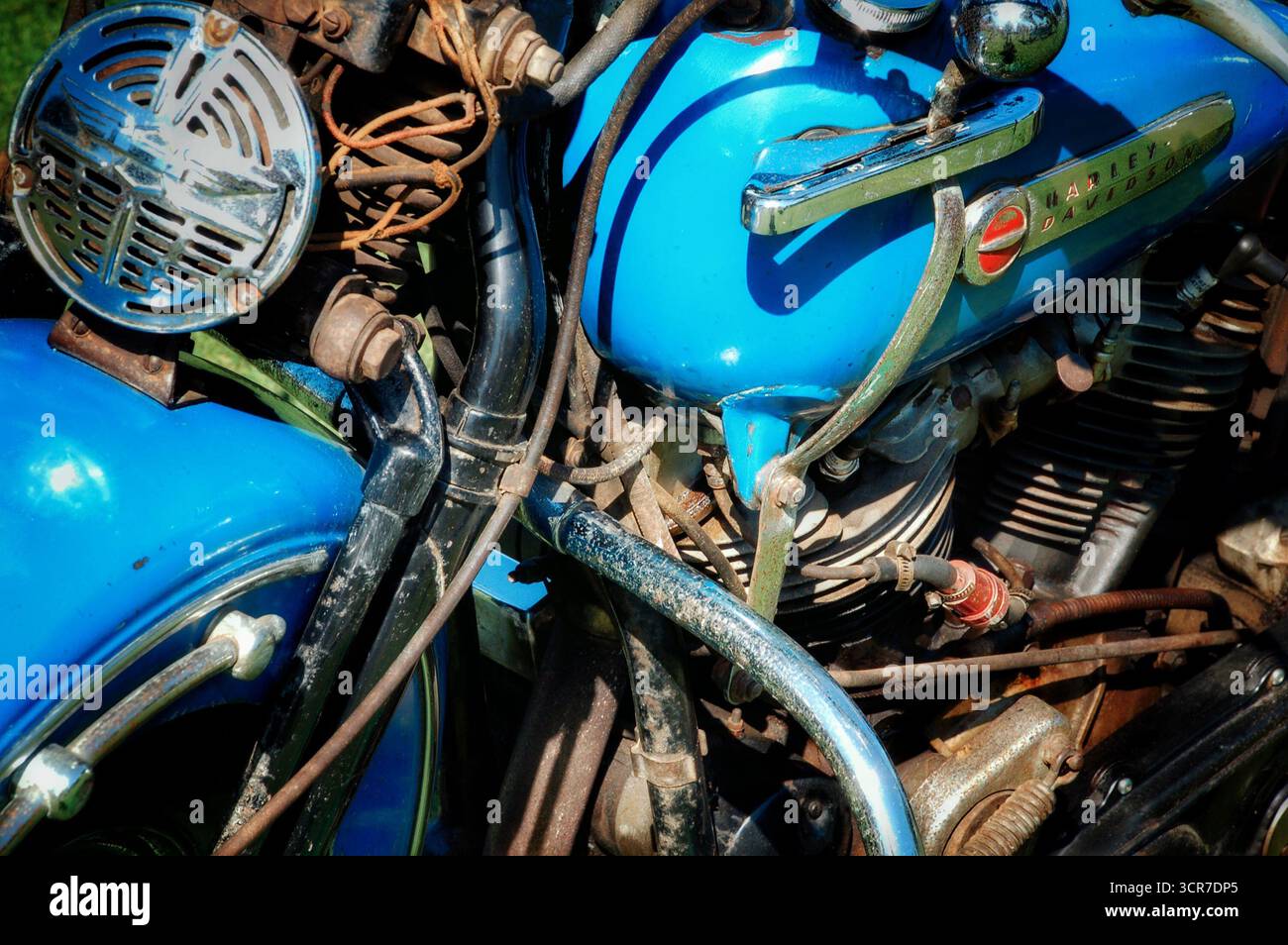 Vintage Harley Davidson motorcycle Stock Photo