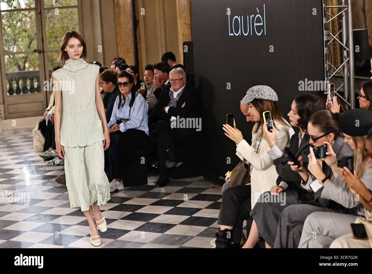 Paris, France. 29th Sep, 2025. Model Libby Taverner is seen on the