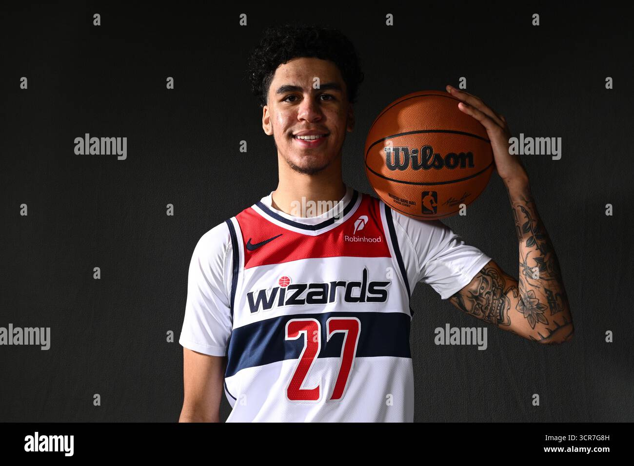 Washington Wizards forward Will Riley (27) poses for a photo during the