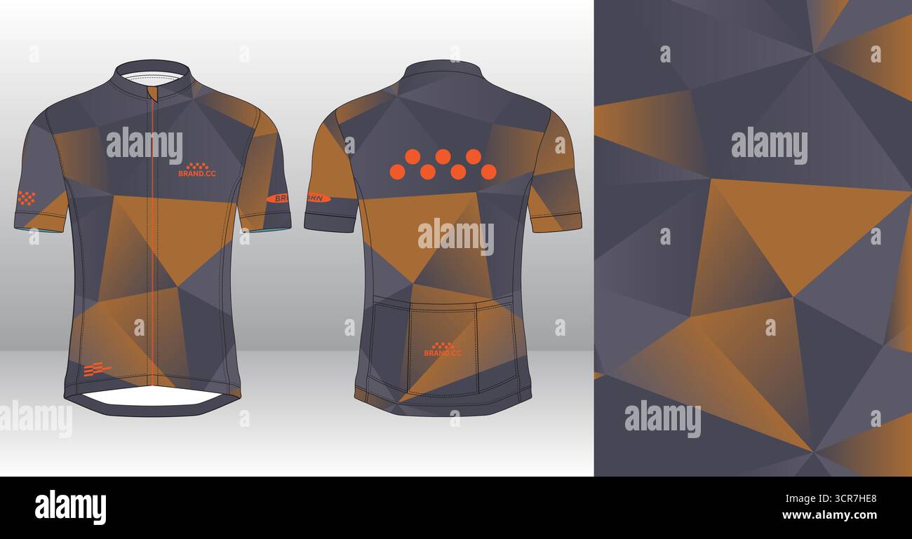Cycling jersey design with abstract vector artwork in colorful modern ...