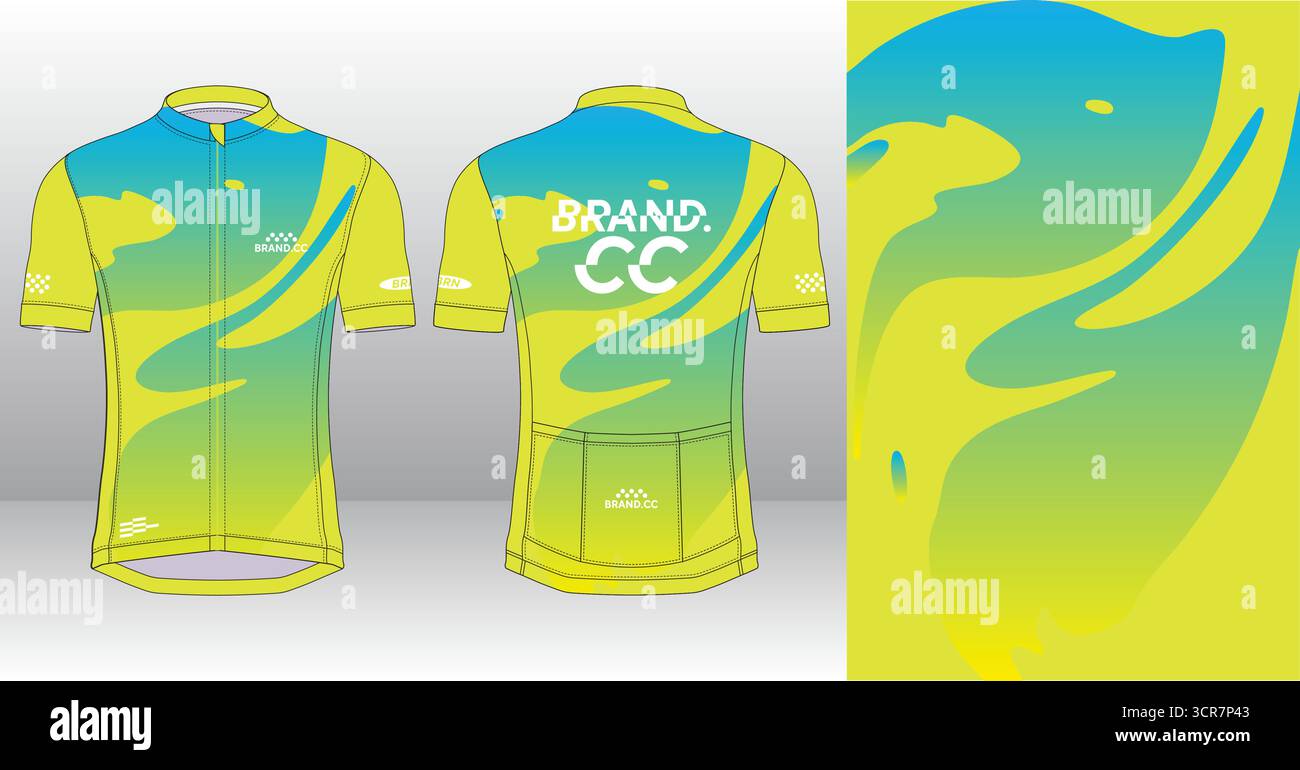 Cycling jersey design with abstract vector artwork in colorful modern ...