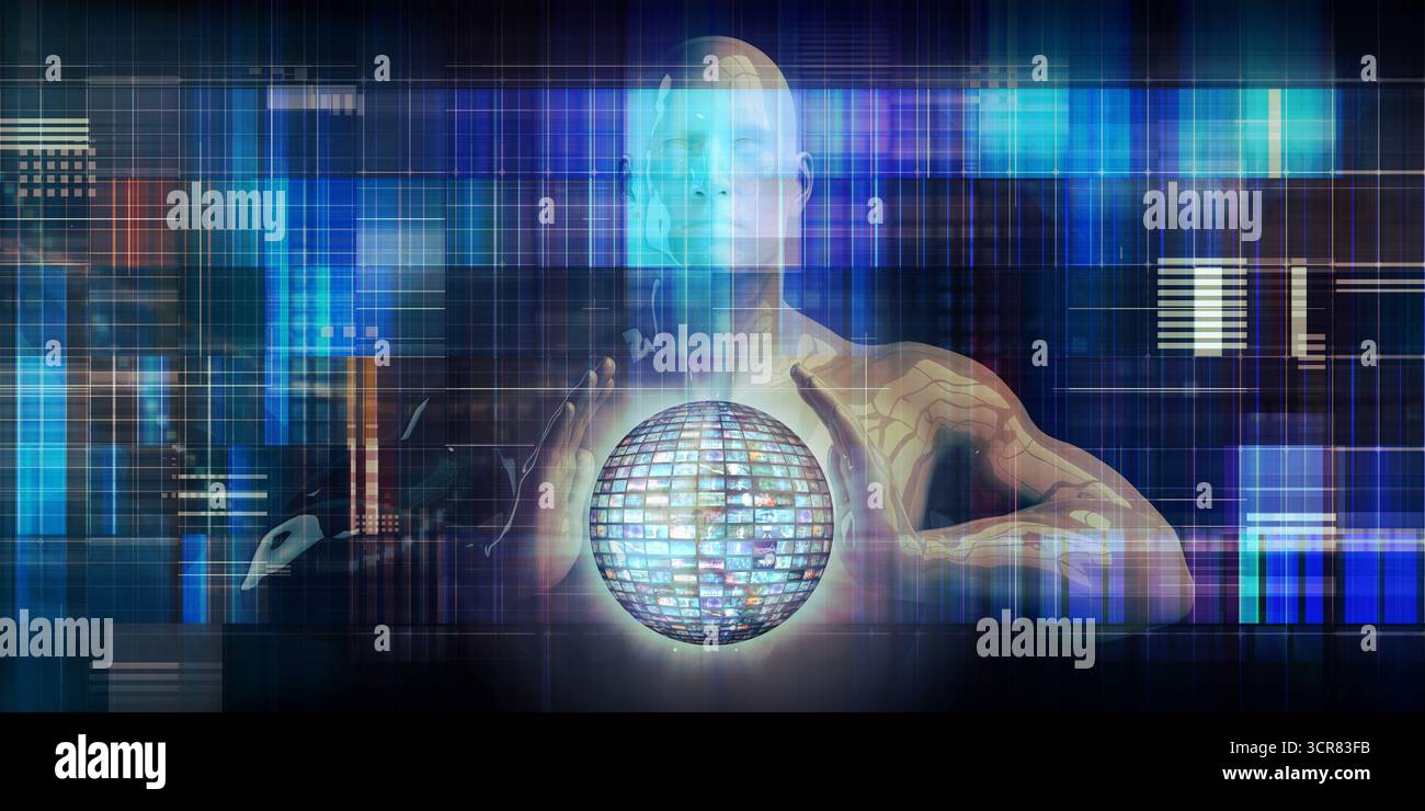 Multimedia Marketing with Cross Platform Technologies Art Stock Photo