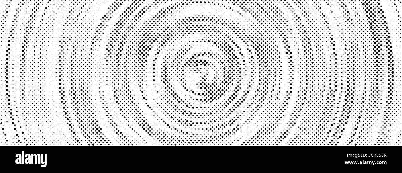 Halftone concentric circle texture. Dots radial gradient background ...