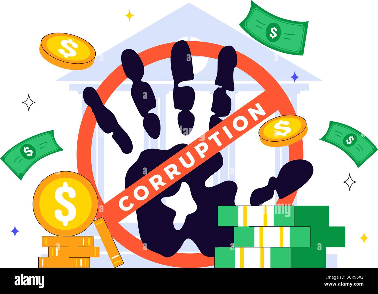 International Anti Corruption Day Illustration Featuring a Stop Giving ...