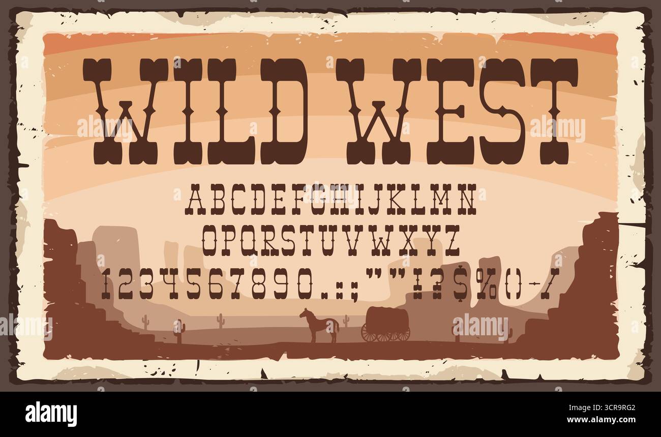 Eastern Rodeo Type Face Wild west cowboy sheriff font, rodeo typeface, western type, alphabet ...
