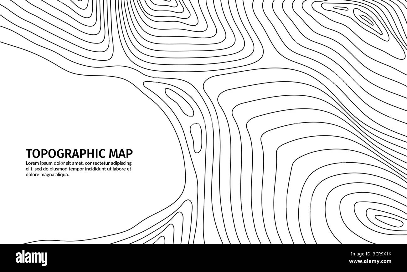 Relief topographic map contour grid. Vector abstract topographical ...