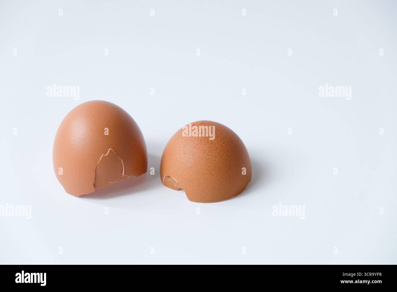 Broken egg shell isolated on white background Stock Photo