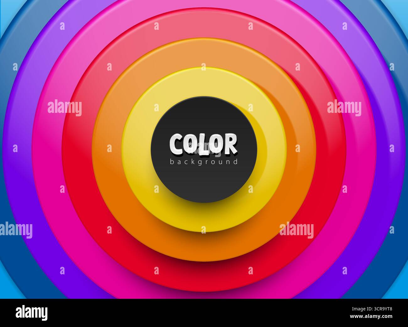 Abstract 3D background with vibrant circular layers, gradient color, and glossy effect. Vector modern design template for web design, presentations Stock Vector