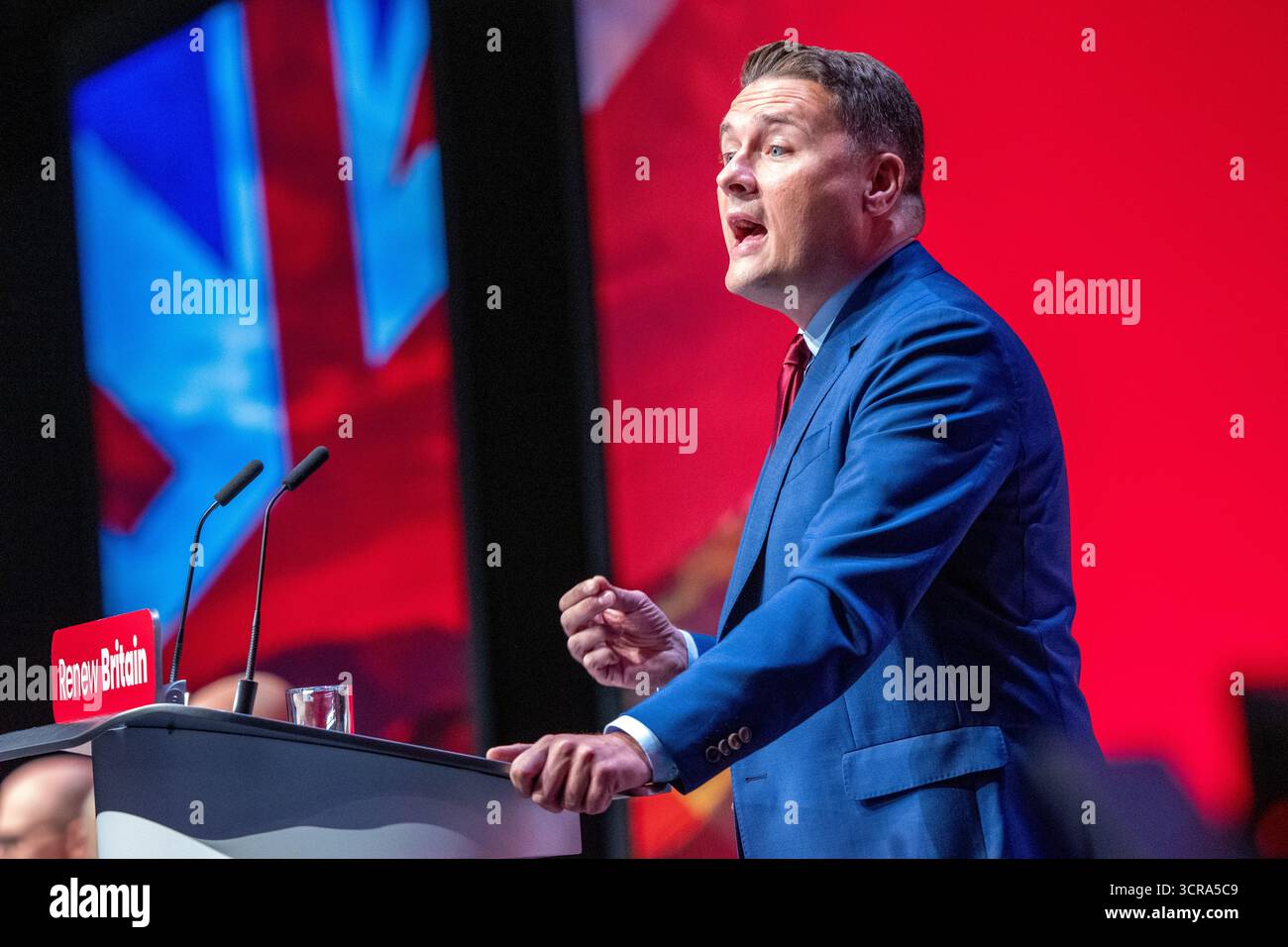 Wes Streeting Secretary of State for Health and Social care conference speech. Liverpool UK ...