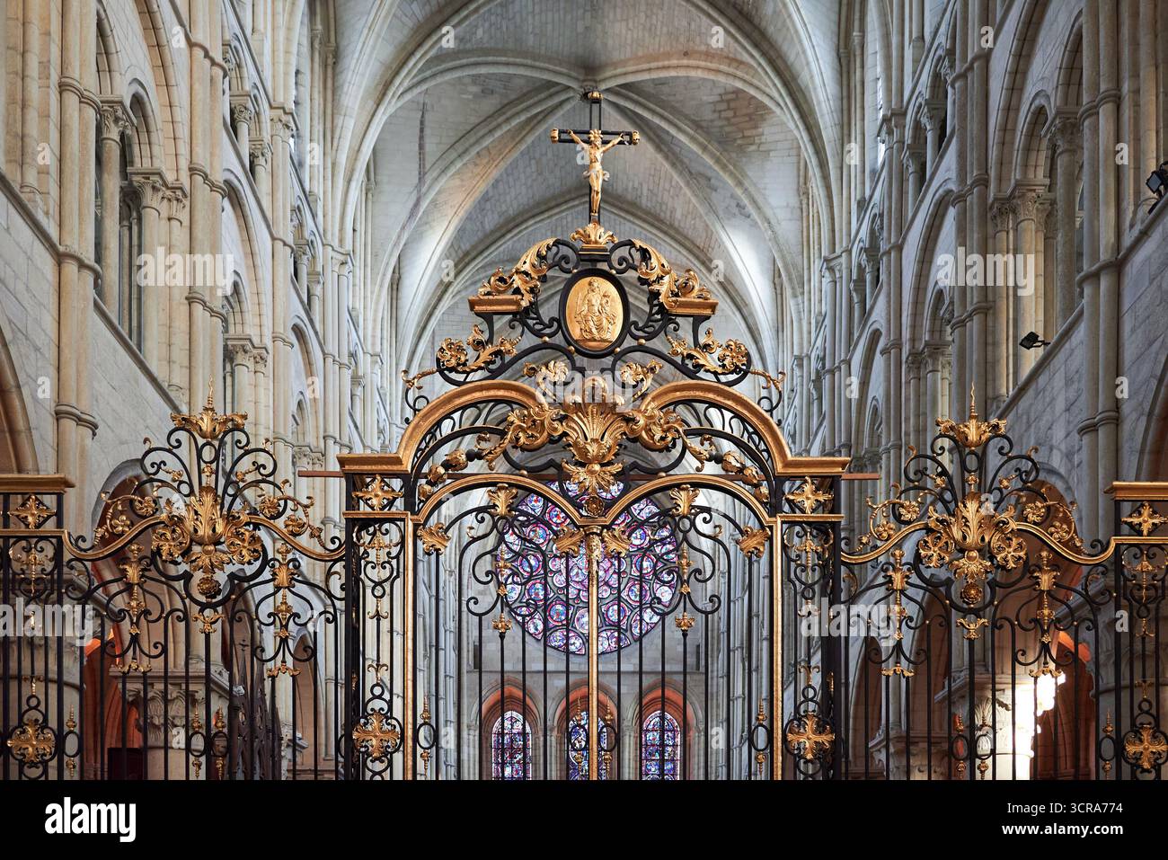Kathedrale von Laon, Nordfrankreich, Hauts-de-France Stock Photo