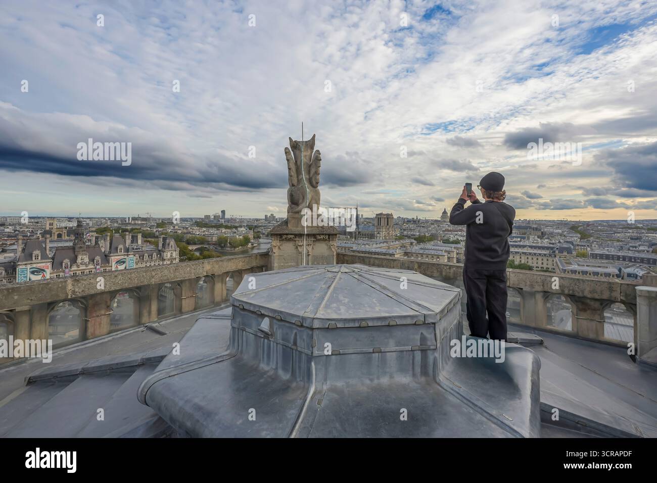 Paris, France - 09 27 2025: Saint-Jacques Tower. Paronamic view of the ...