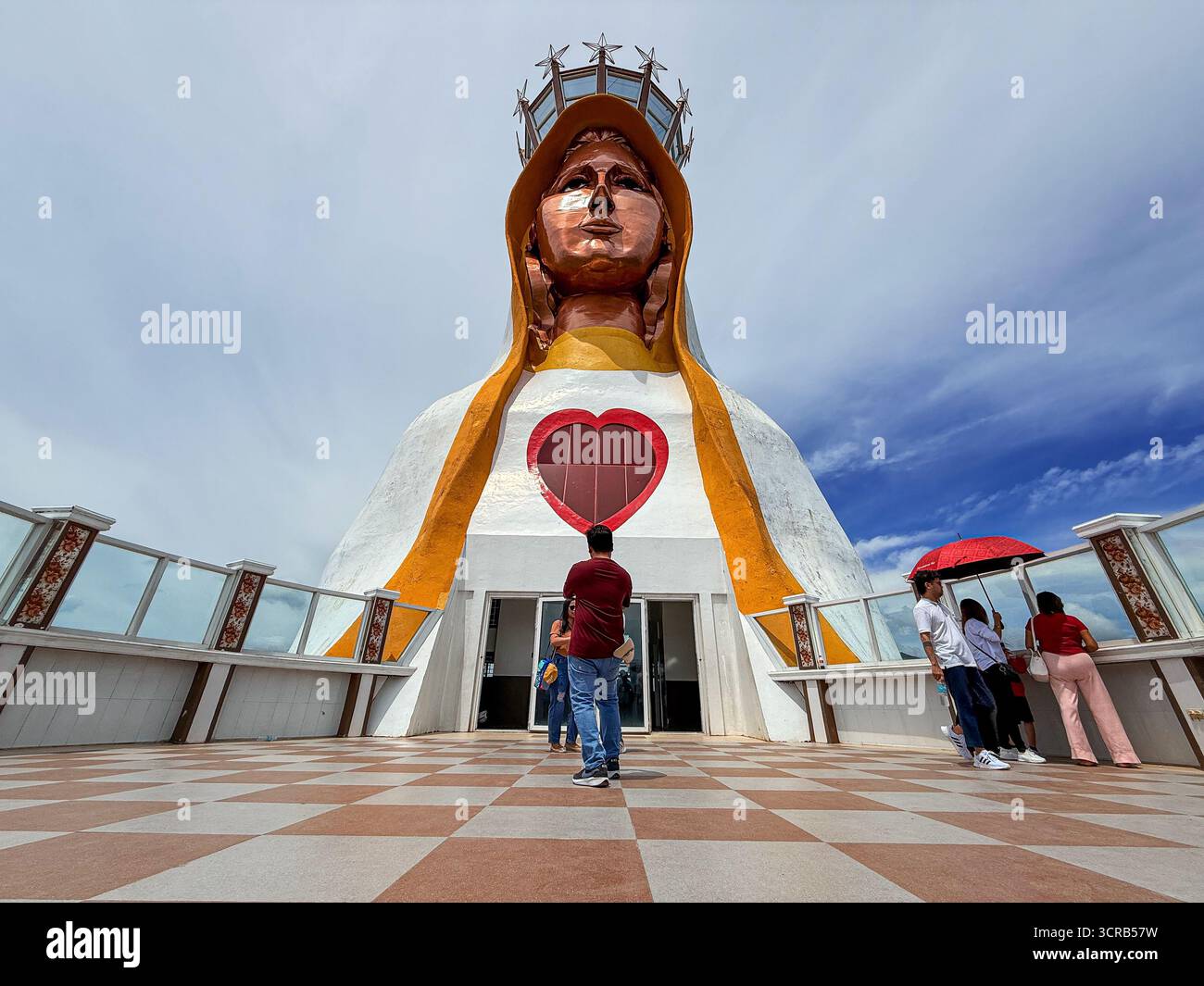 Batangas, Philippines: Mother of All Asia - Tower of Peace, World's tallest statue of Virgin Mary, Montemaria International Pilgrimage Center - Smartphone Captured Stock Image