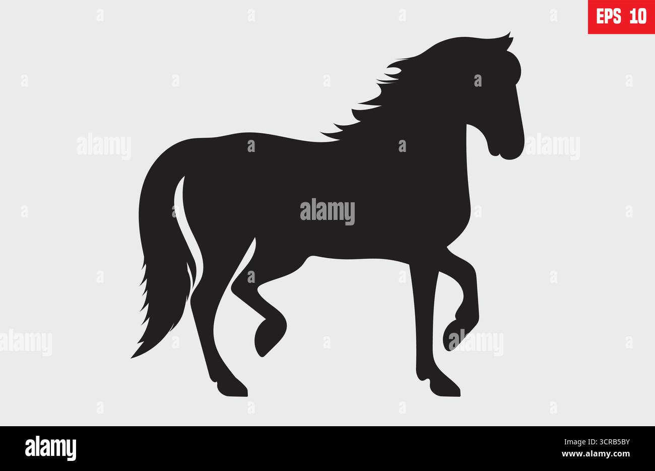 Flat design horse icon, logo vector illustration isolate on white background set collection Stock Vector