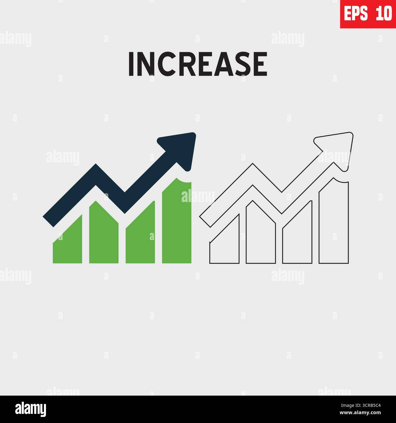 Cost increase vector flat icons. Money increase vector designs Stock Vector