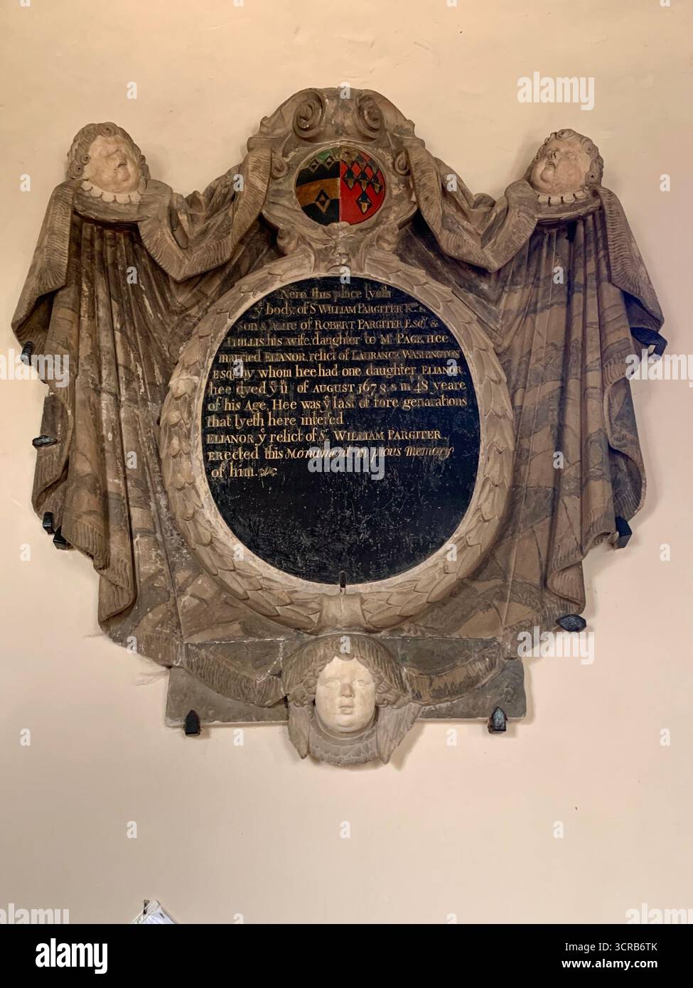 GREATWORTH  Northamptonshire Greatworth history Church Village Pargiter Washington Armey Married old family house place inside local residence - Smartphone Captured Stock Image