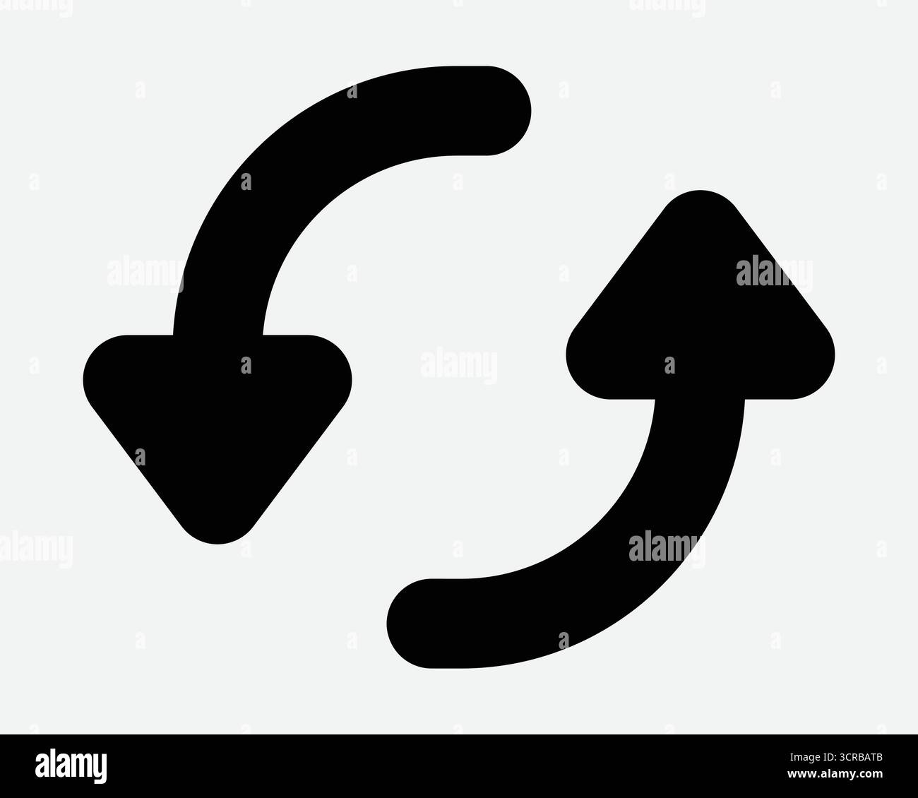 Refresh Arrow Icon Sync Arrowhead Sign Reload Pointer Symbol Circle Twist Load Loading Rotation Rotate Recycle Cycle Point Pointing Direction Stock Vector