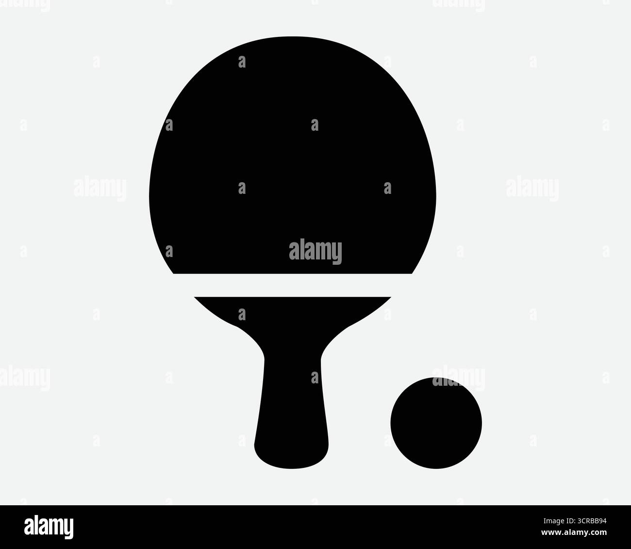 Table Tennis Bat with Ping Pong Ball Shape Icon Sport Equipment ...