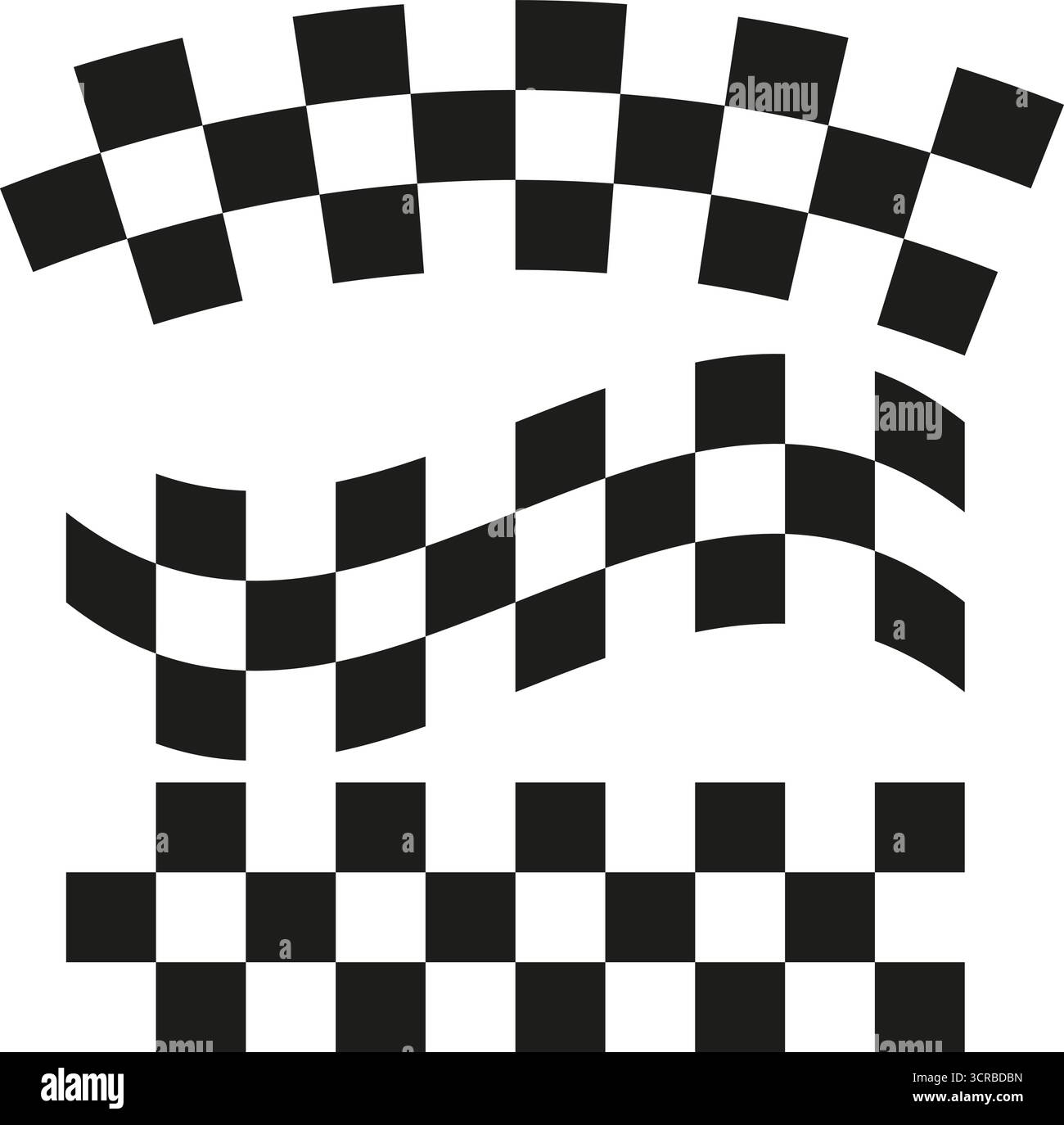Abstract checkered pattern. Warped stripe shapes. Geometric background Vector. Distorted visual illusion. EPS 10. Stock Vector