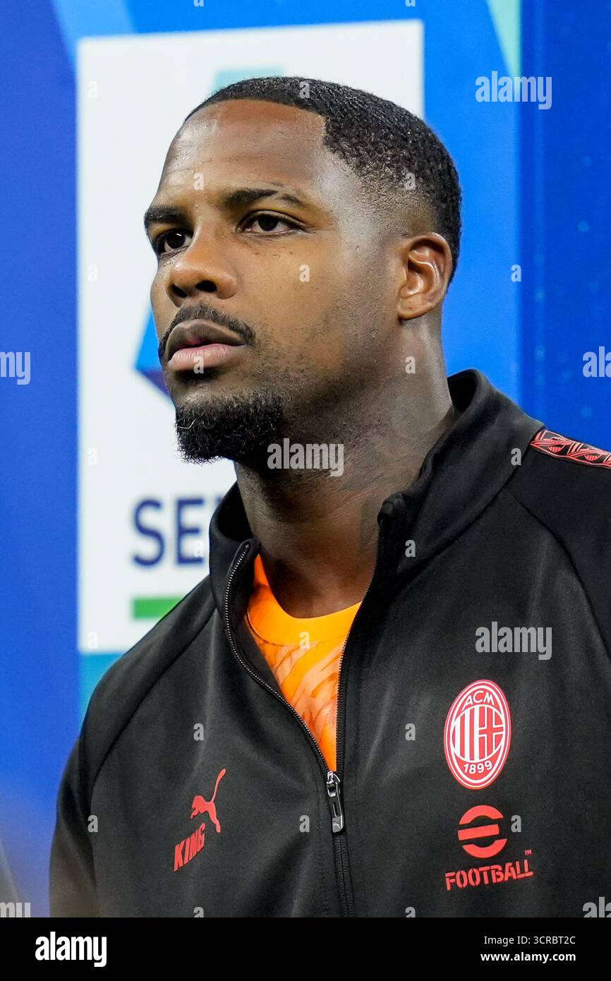 Mike Maignan of AC Milan looks on during the Serie A Enilive match ...