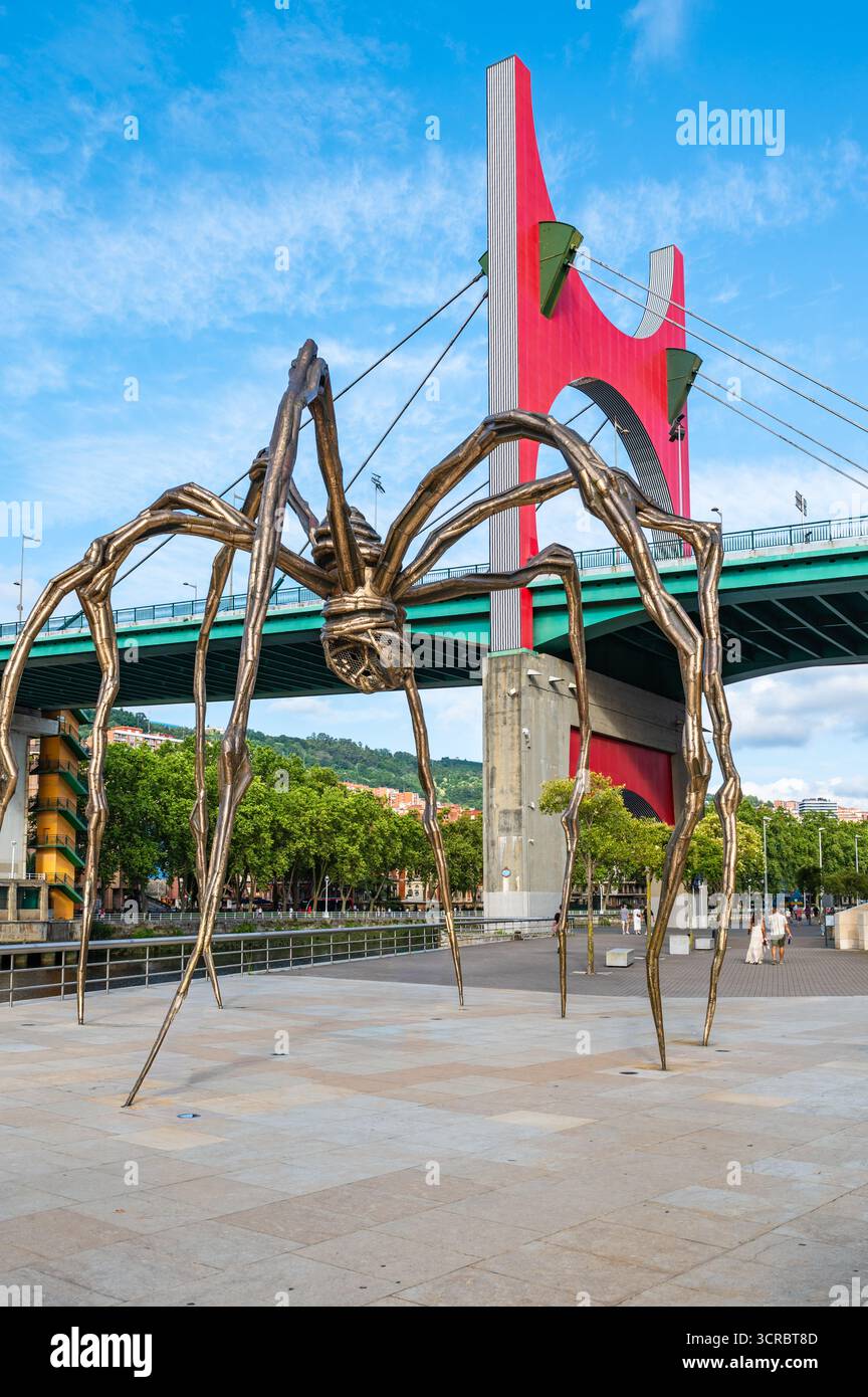 Bilbao Spain July 18 2025 Vertical Travel Photo Of Maman Spider bilbao-spain-july-18-2025-vertical-travel-photo-of-maman-spider