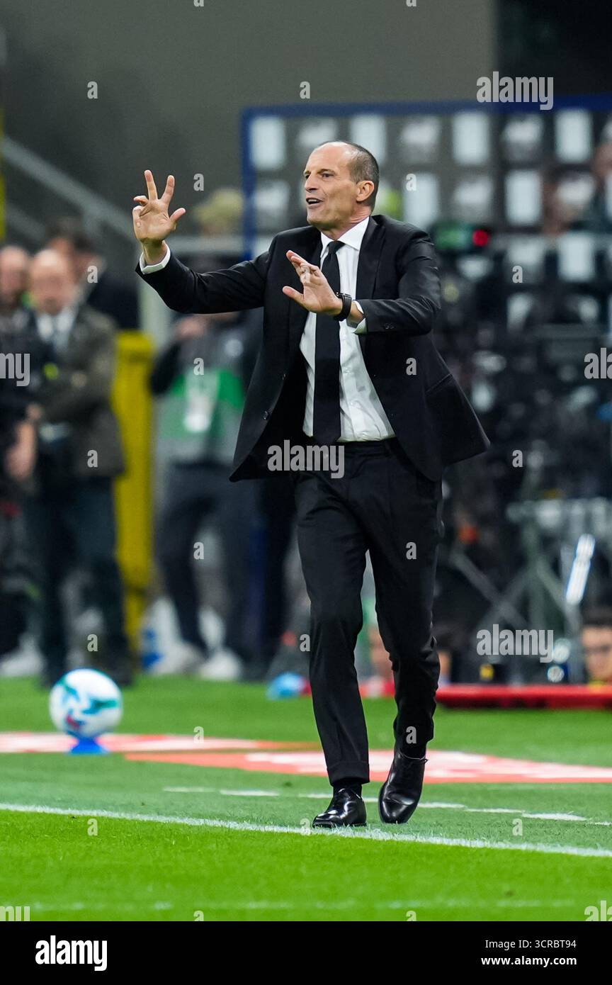 Massimiliano Allegri Head Coach of AC Milan gestures during the Serie A ...