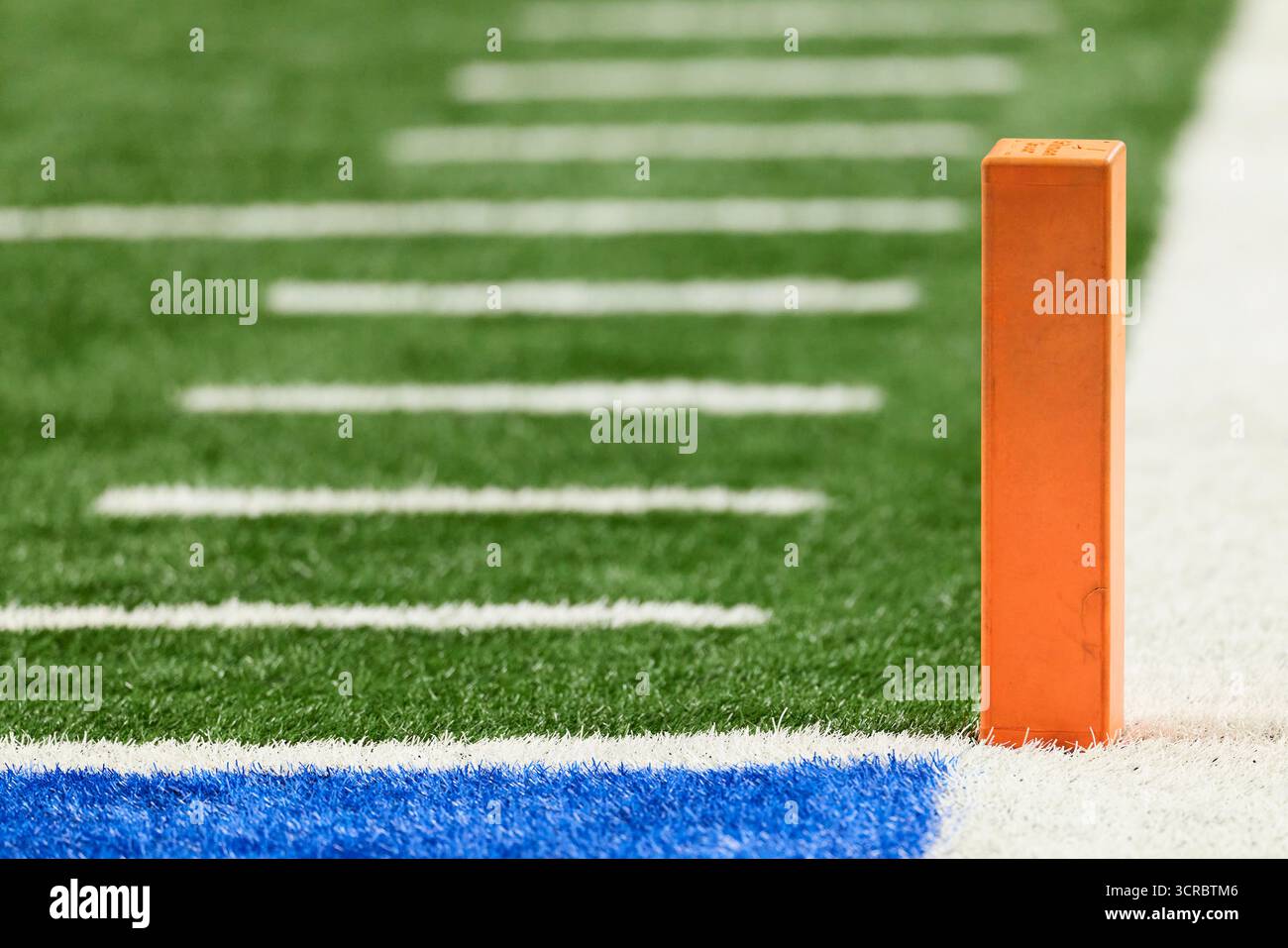Goal line marker on the field during an NFL football game between the ...
