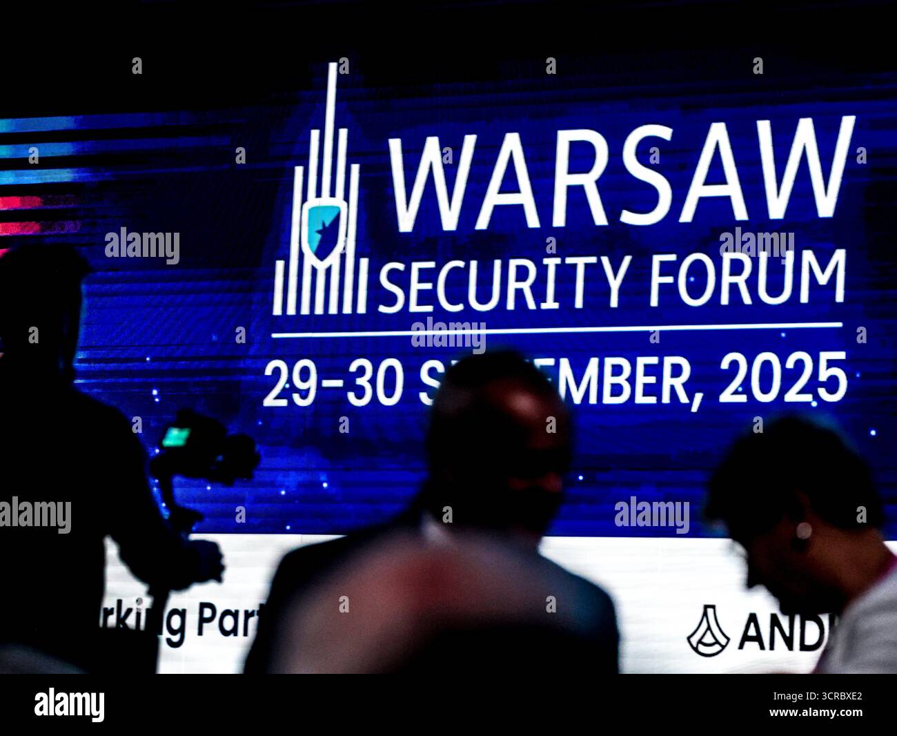 Guests walk on a corridor during the second day of Warsaw Security ...
