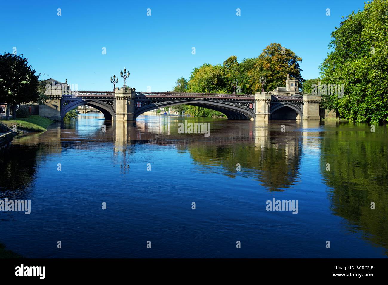 Skeldergate Bridge which crosses the River Ouse in York was completed in 1881. It is the third modern road bridge to cross the Ouse in York. Stock Photo