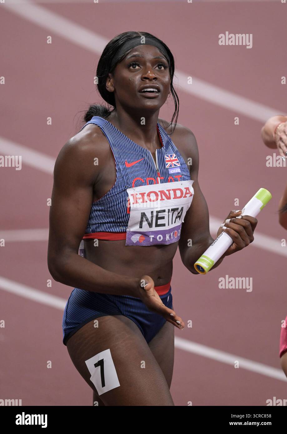 Daryll Neita of Great Britain & NI competing in the 4X100m Women's ...