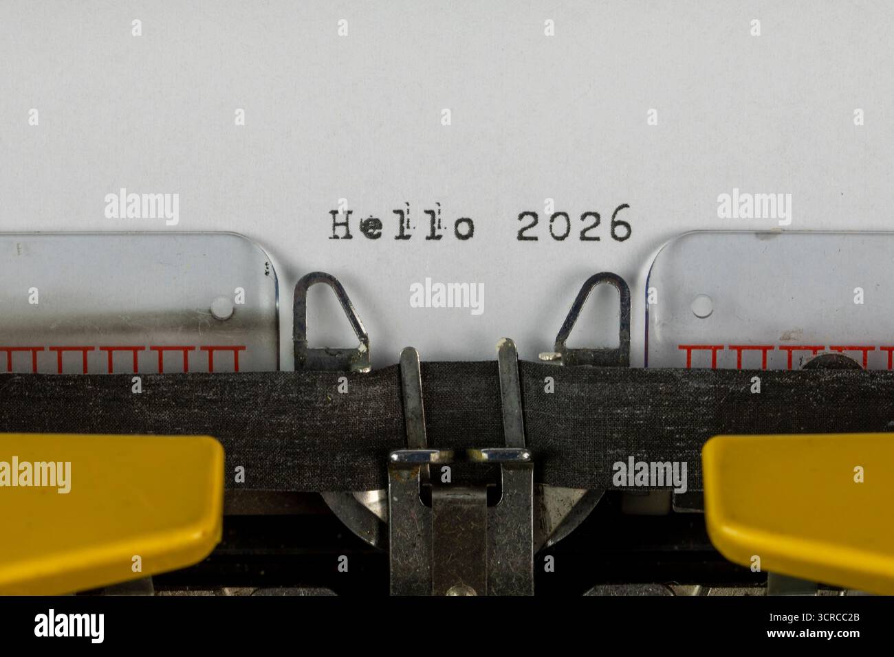 Hello 2026 written on an old typewriter Stock Photo