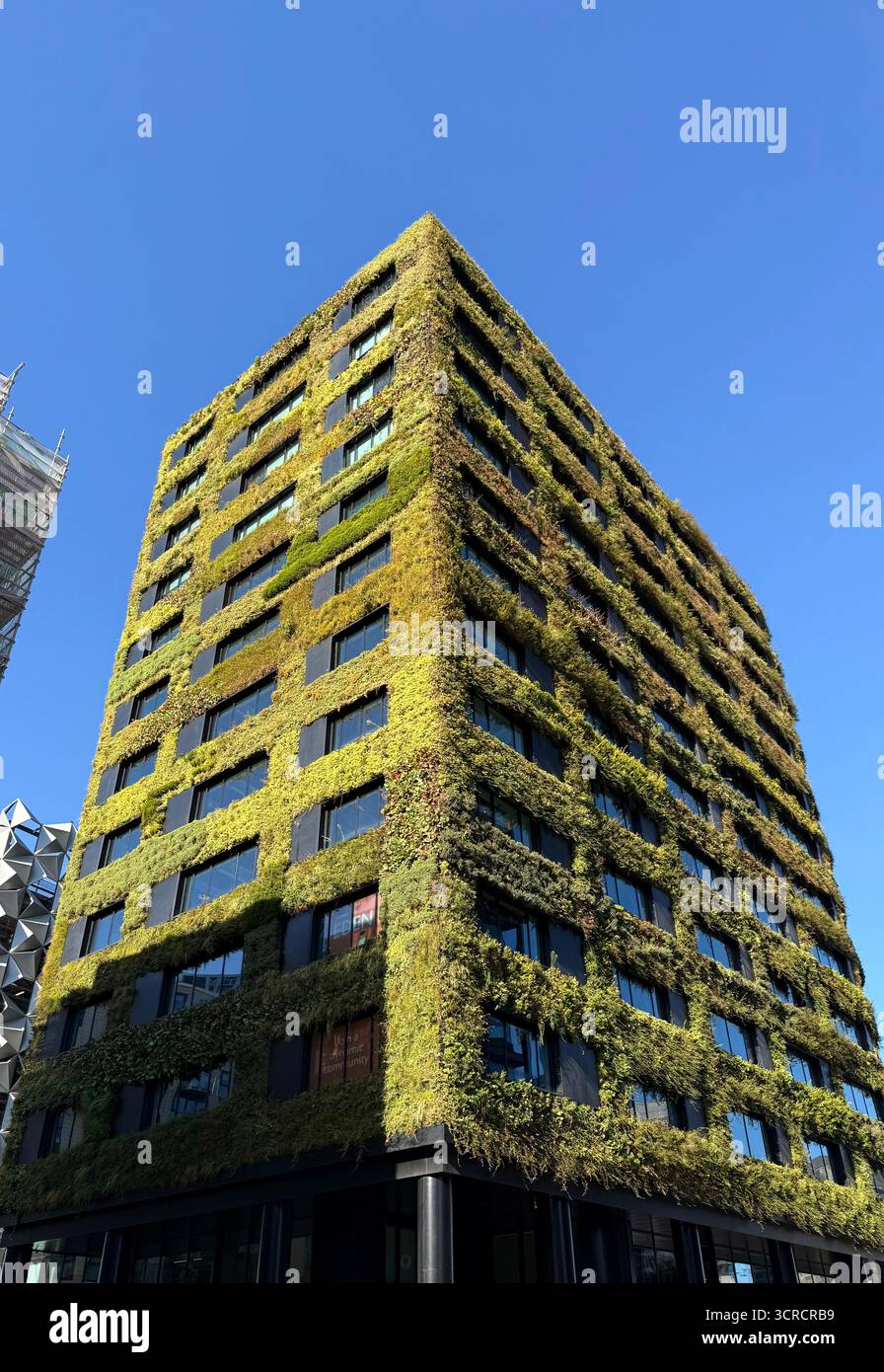 Two New Bailey (Eden) in Manchester City centre featuring a living wall of vegetation - Smartphone Captured Stock Image