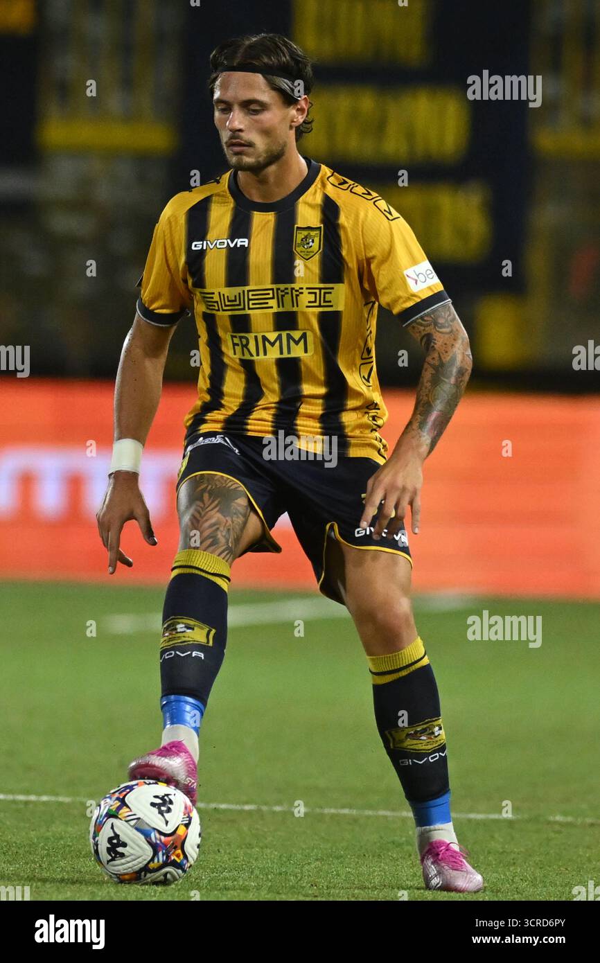 Castellamare di Stabia, Italy, 30 September  Giuseppe Leone of SS Juve Stabia  in action  during the  Serie BKT  SS Juve Stabia  vs  Mantova 1911  :Agostino Gemito/ Alamy Live News Stock Photo