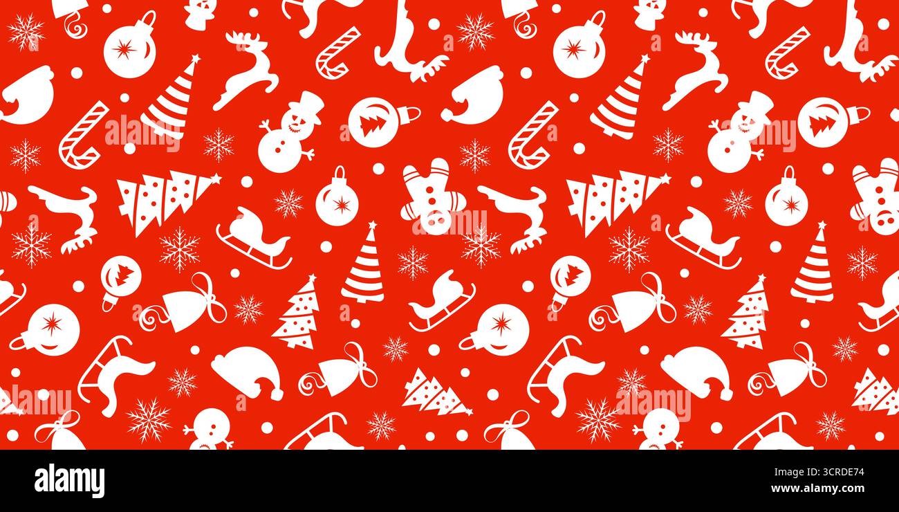 Winter seamless pattern with christmas decorations. Vector Illustration ...