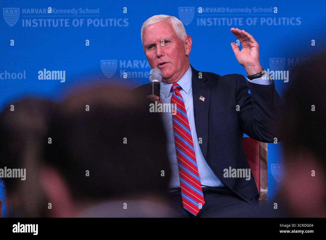 Former Vice President Mike Pence addresses a gathering at the Harvard ...