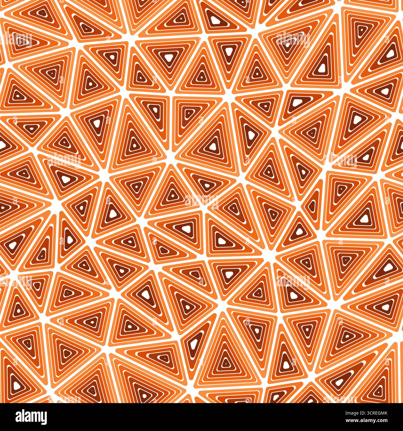Triangular pattern background. Medium triangles size. Multiple repeated inner triangles. Single color tone style. Repeatable pattern. Stock Vector