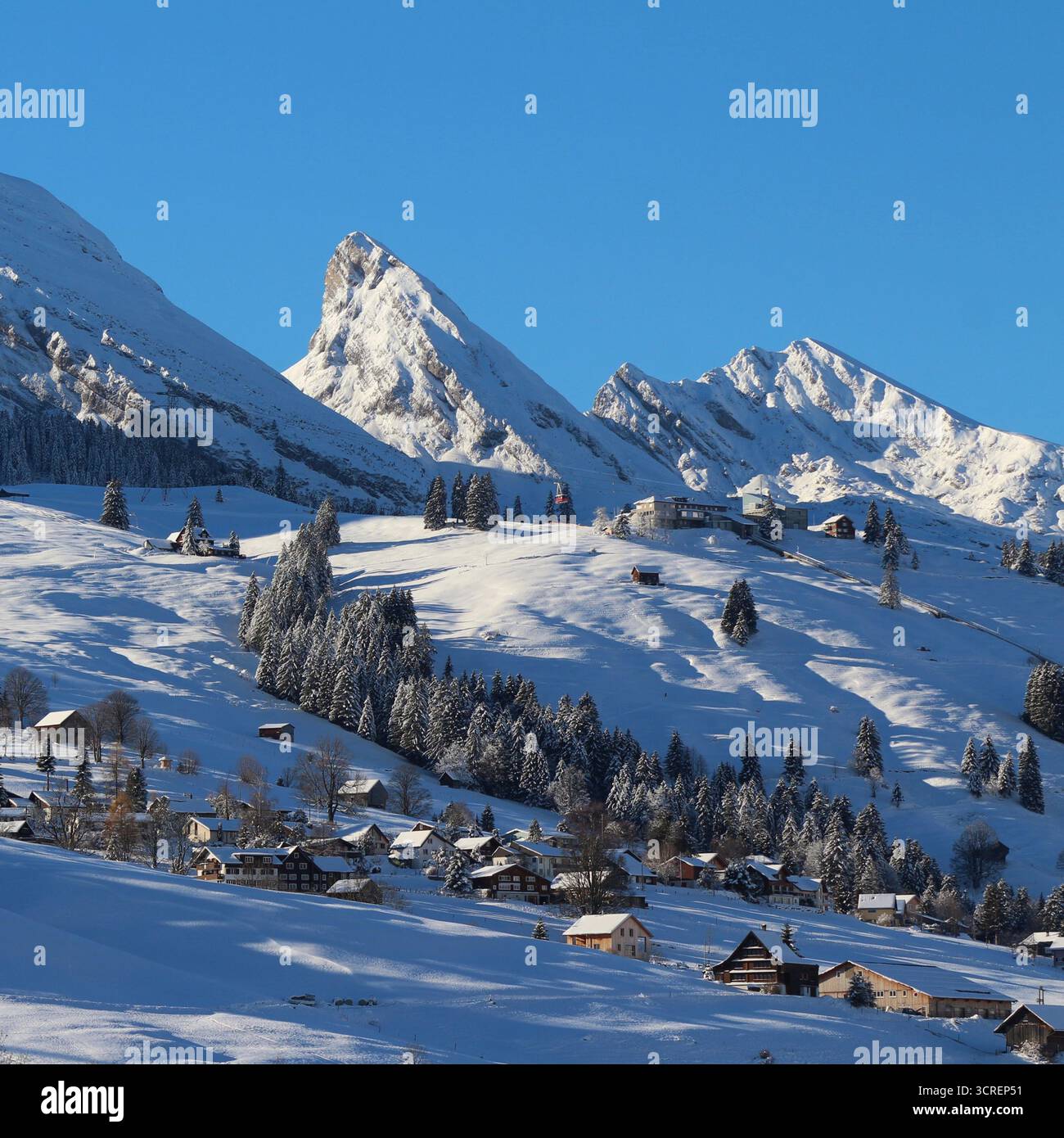 Peaks Of The Churfirsten Range In Winter Toggenburg Valley Peaks Of The Churfirsten Range In Winter Toggenburg Valley
