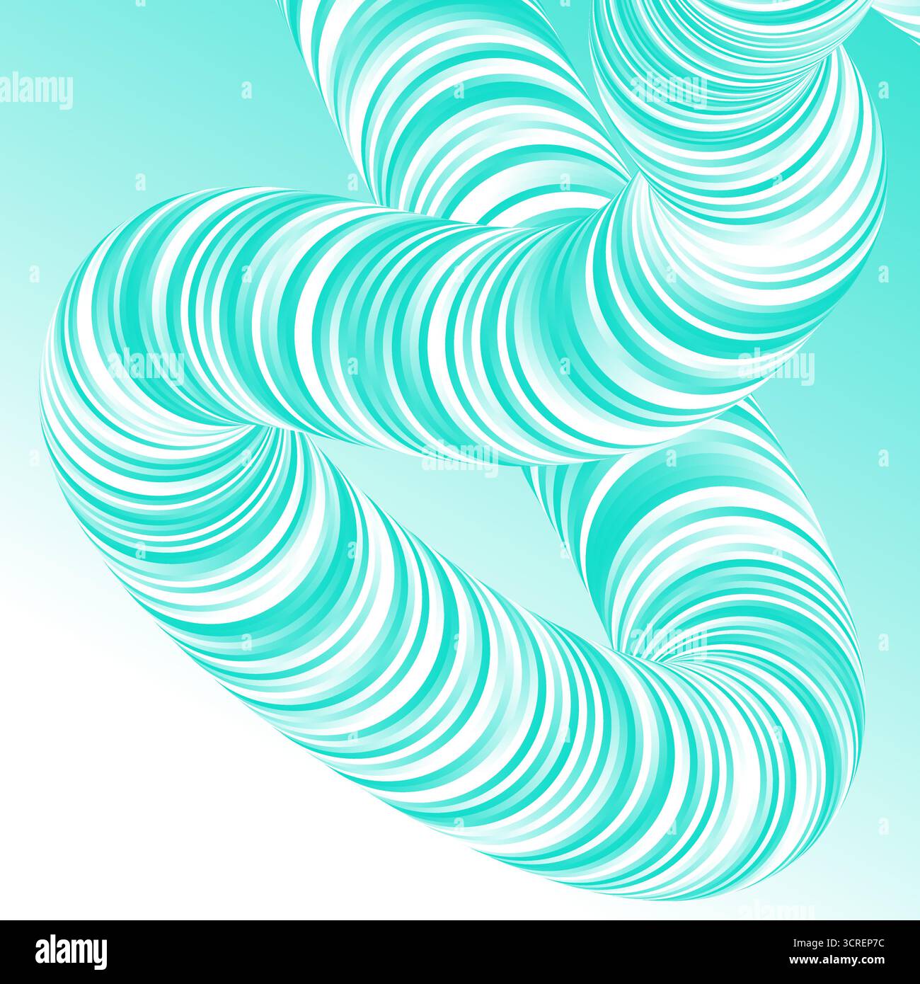 Abstract light blue 3D twisted gradient wave shape concept background. Vector graphic design Stock Vector