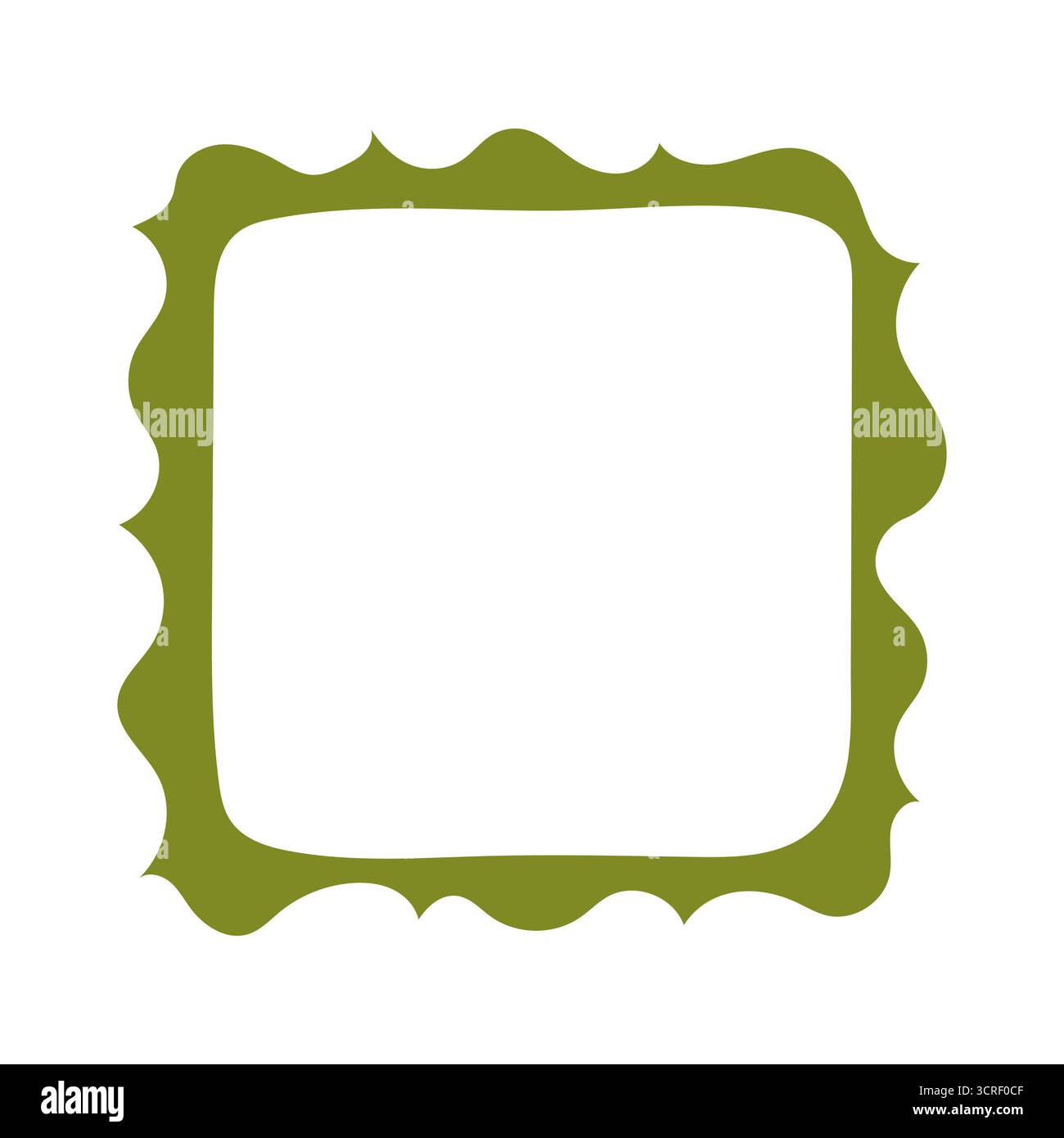 Hand-drawn square frame with rounded wavy edges Stock Vector Image ...