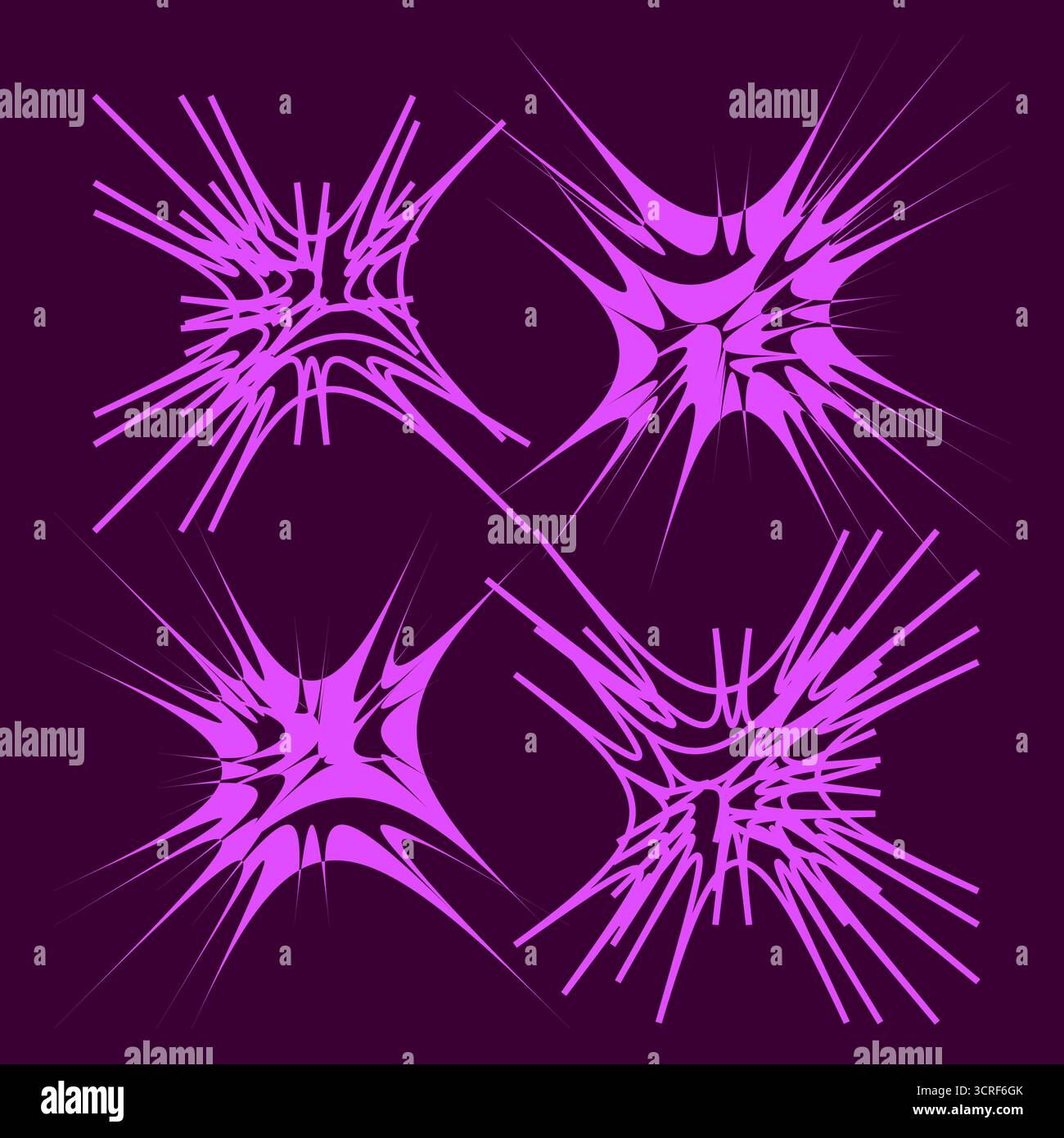 Abstract purple rays. Dynamic starburst lines. Dark black background. Vector explosion element. EPS 10. Stock Vector