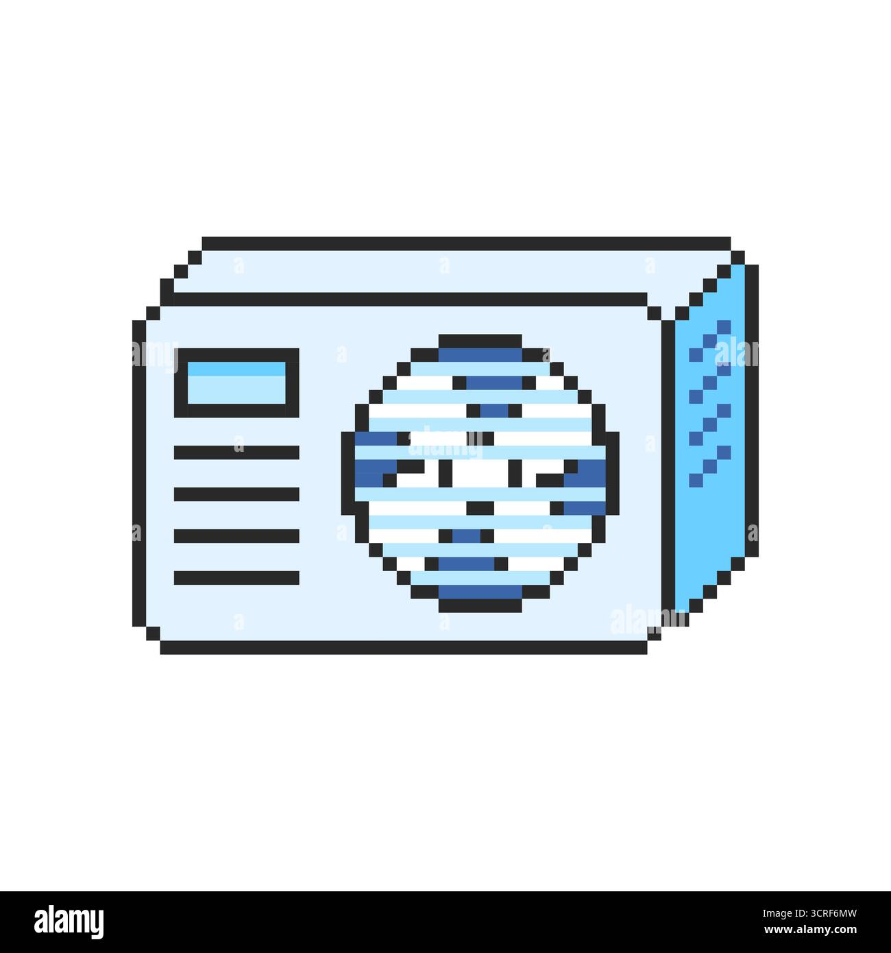 Pixel art Air Conditioner game asset design Stock Vector